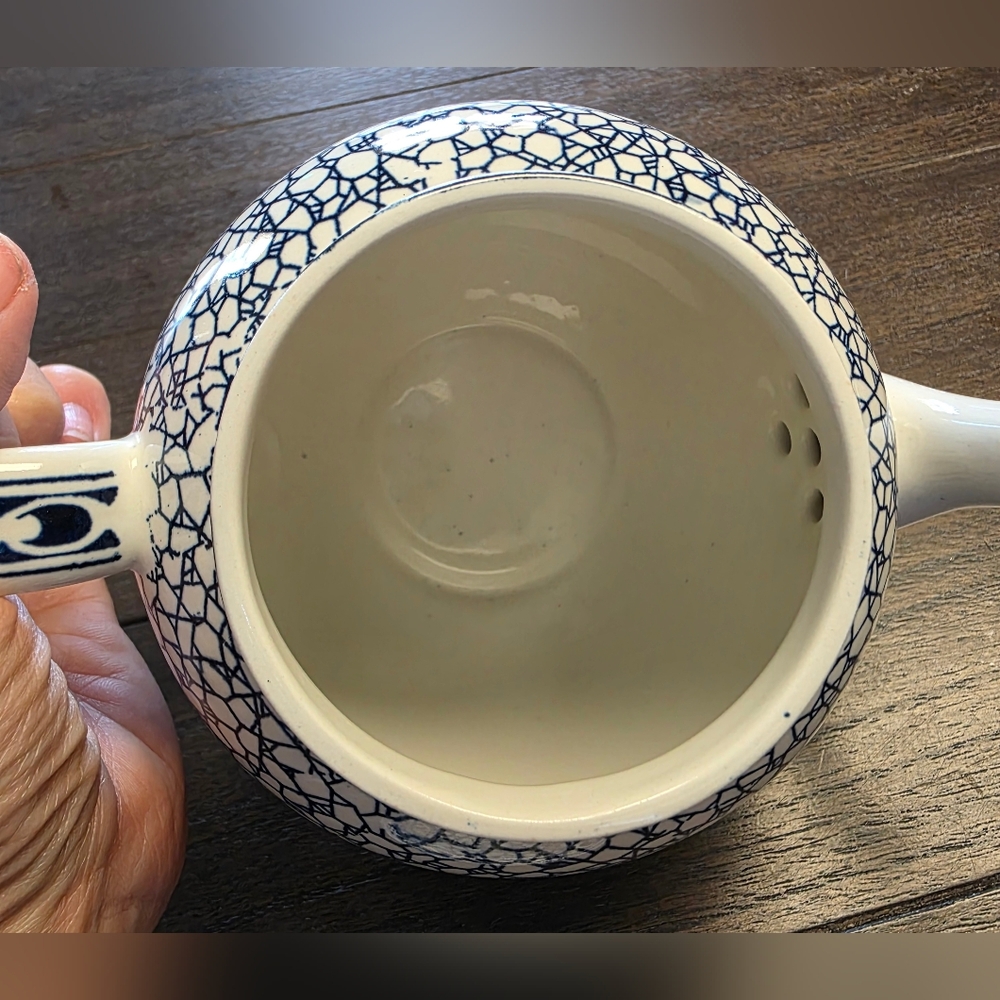Adams Blue and White Ceramic Teapot - Picture 7 of 11